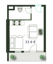 Квартира 1-комн 33.8 м² - Шерифа Хімшіашвілі, Батумі