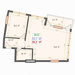 Об'єкт, що будується 2-комн 55.7 м² - Леха і Марії Качинських, Батумі