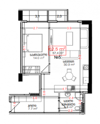 Об'єкт, що будується 62.5 м² - Леха і Марії Качинських, Батумі, Грузія