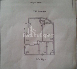 Квартира 3-комн 74 м² - Тбел-Абусерідзе, Батумі