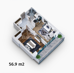 Квартира 2-комн 56 м² - Жиулі Шартава, Батумі