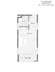 Квартира 1-комн 34.2 м² - Хайдара Абашидзе, Батумі